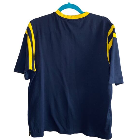 Vintage Champion V-Neck T-Shirt Medium Navy Yellow Athletic Sports Streetwear - Picture 4 of 6